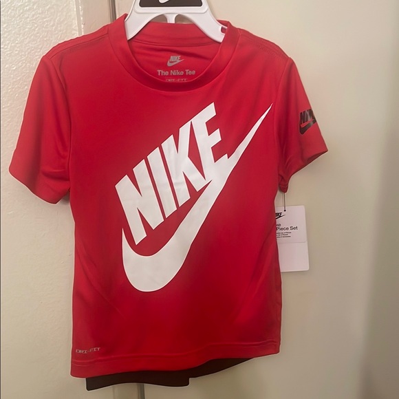 Nike Red Tee and Black Shorts Combo - Picture 2 of 3